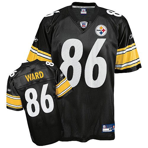 Men's Replica Hines Ward Reebok Jersey Black Home - #86 Throwback NFL Pittsburgh Steelers